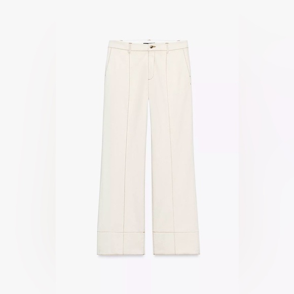 Zara Pants - ZARA STITCHED BOOTCUT PANTS
Color: ECRU